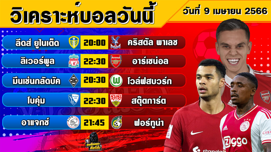 วิเคราะห์บอลวันนี้ | วันเอาทิตย์ที่ 9 เมษายน 2566 | ทีเด็ดบอล Byกุนซือแมวล้มโต๊ะ