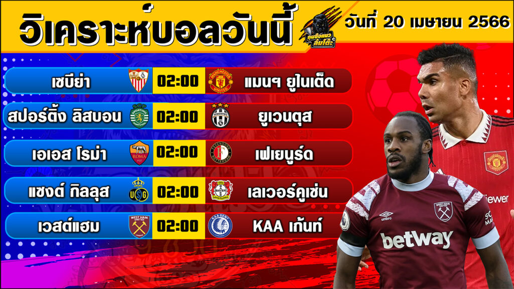 วิเคราะห์บอลวันนี้ | วันพฤหัสบดีที่ 20 เมษายน 2566 | ทีเด็ดบอล | Byกุนซือแมวล้มโต๊ะ