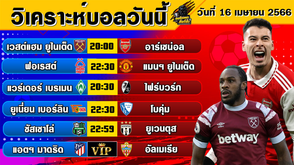 วิเคราะห์บอลวันนี้ | Byกุนซือแมว ล้มโต๊ะ | วันอาทิตย์ที่ 16 เมษายน 2566 | ทีเด็ดบอลวันนี้