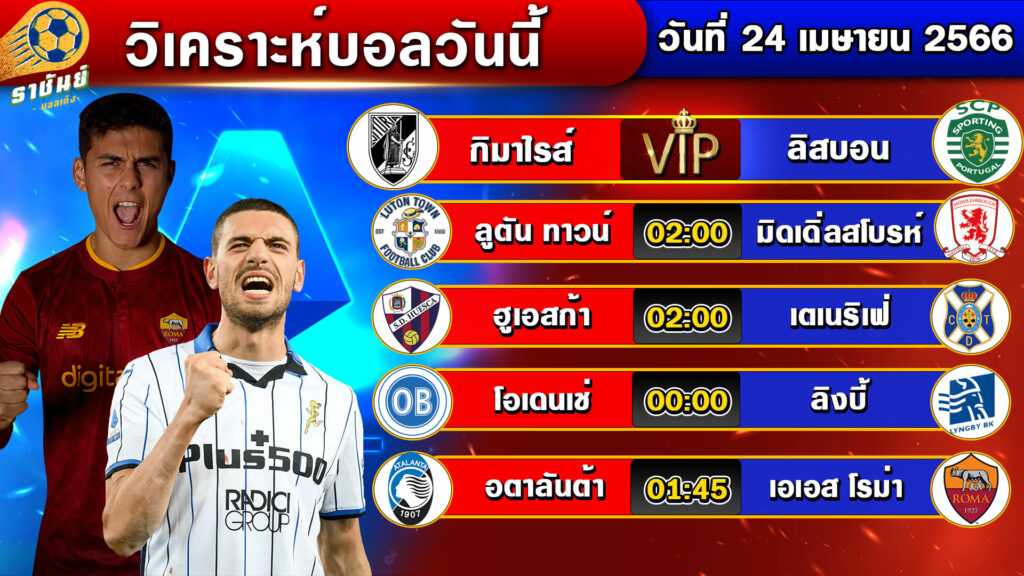 วิเคราะห์บอลวันนี้ | วันจันทร์ที่ 24 เมษายน 2566 | ทีเด็ดบอลเต็ง | By ราชันย์บอลเต็ง EP.53