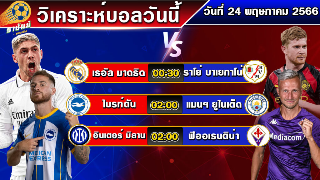 วิเคราะห์บอลวันนี้ | วันพุธที่ 24 พฤษภาคม 2566 | ทีเด็ดบอลเต็ง | By ราชันย์บอลเต็ง EP.75