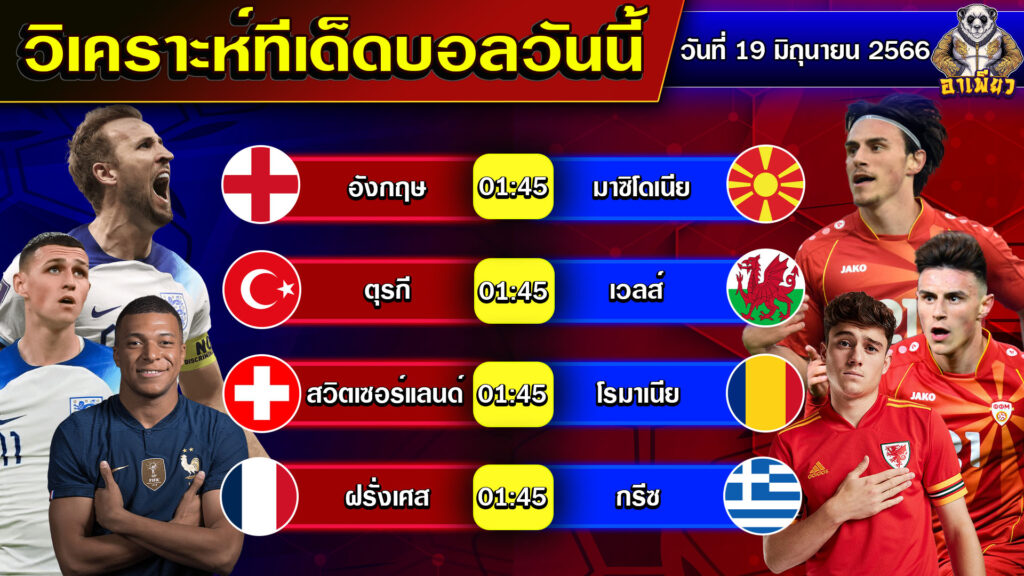 วิเคราะห์บอลวันนี้ BY อาเพียวบอลสด วันที่ 19 มิถุนายน 2566