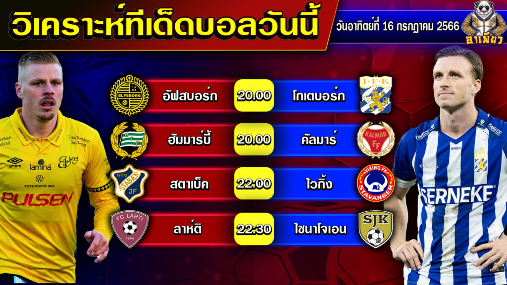 วิเคราะห์บอลวันนี้ 16/07/66