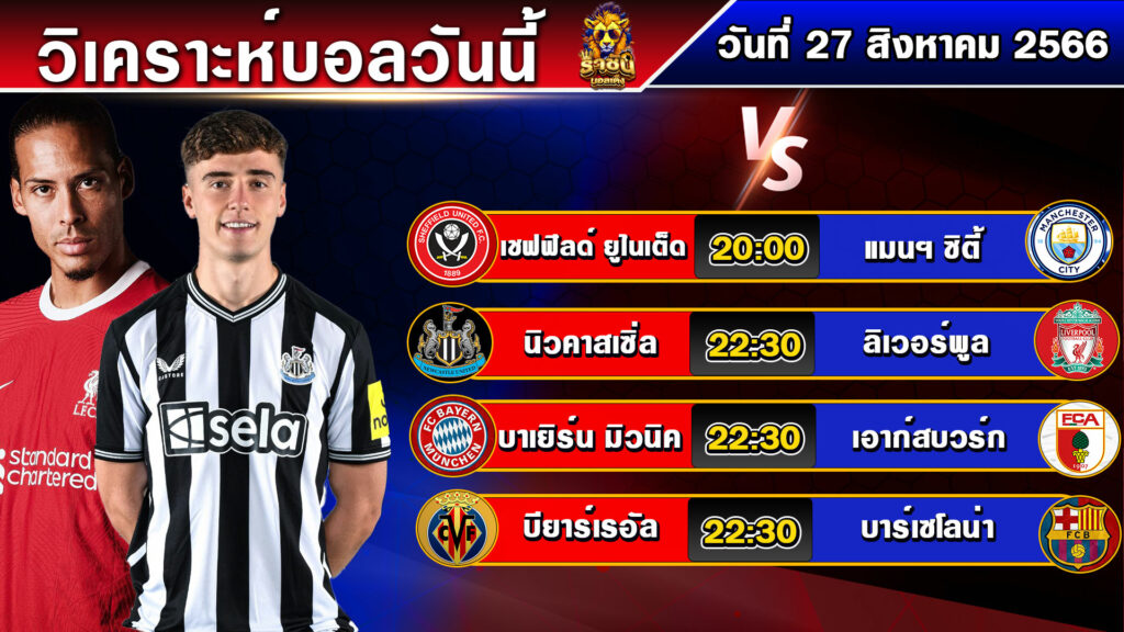 วิเคราะห์บอลวันนี้ | วันอาทิตย์ที่ 27 สิงหาคม 2566 | บอลเต็งวันนี้ | By ราชันย์บอลเต็ง EP.135