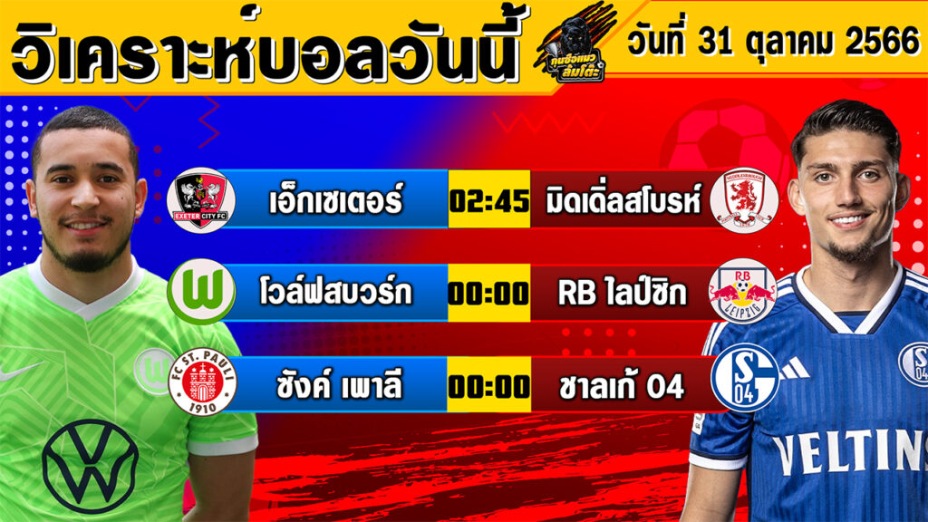 วิเคราะห์บอลวันนี้ | วันอังคารที่ 31 ตุลาคม 2566 | ทีเด็ดบอล | Byกุนซือแมวล้มโต๊ะ